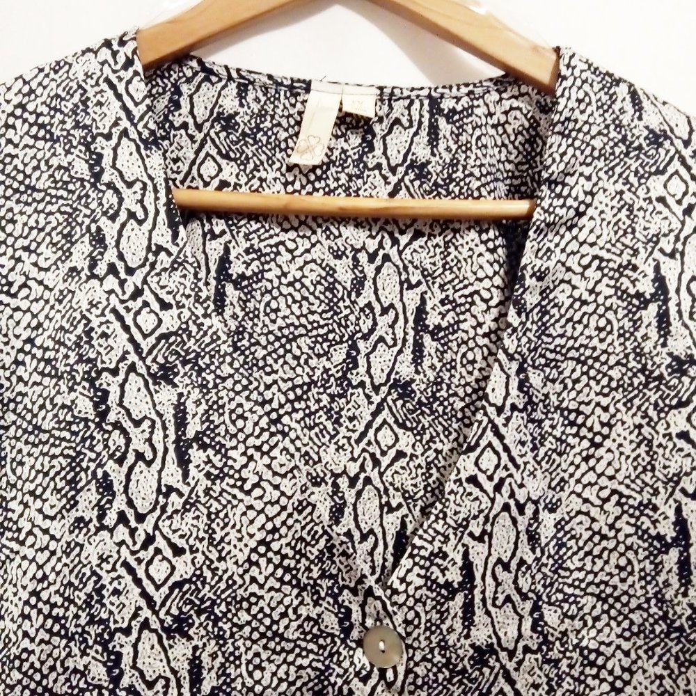 Snake Print Button Front Blouse 1x - image 4